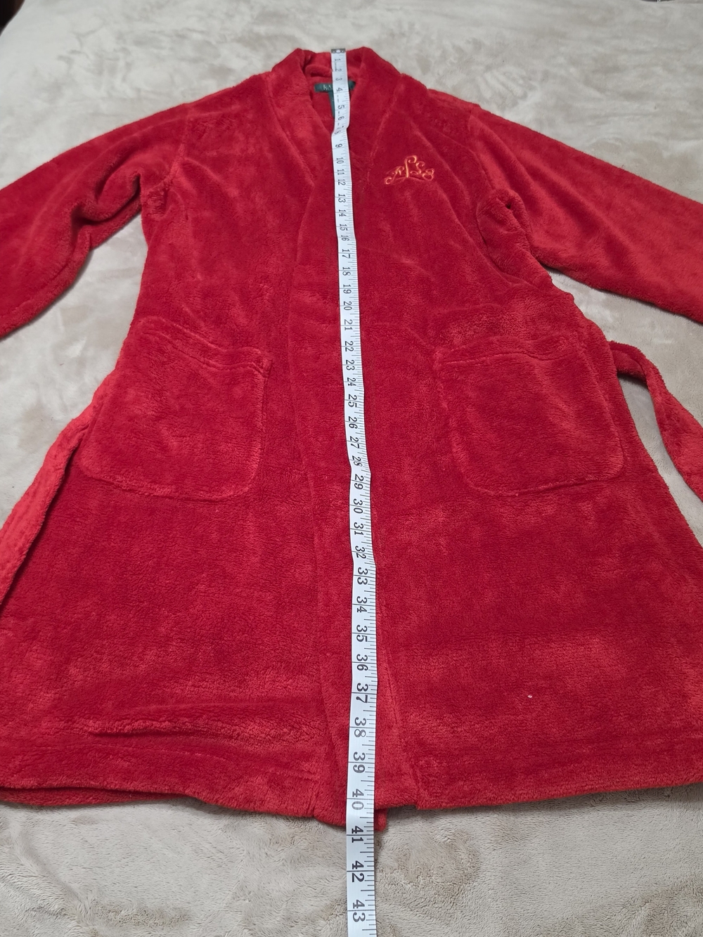 Women Red Robe-Like Coat - Picture 6 of 6